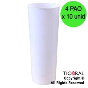 VASO TRAGO LARGO PP KV BLANCO 280CC (4 pack x 10 unid)